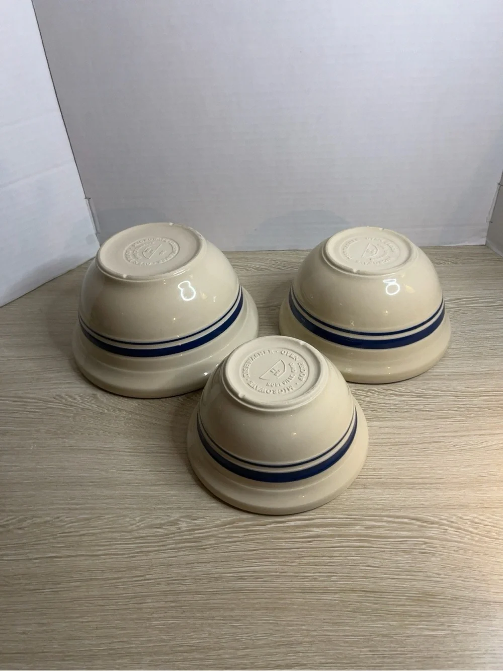 Mccoy Cream Ceramic Nesting Mixing Bowls - 3 Pc Set